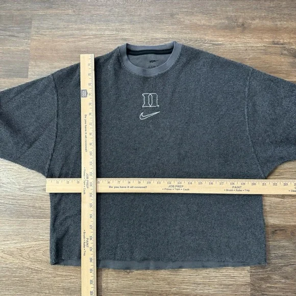 Duke Blue Devils Nike Yoga Cropped L/S Top‎ Sz XS Gym Exercise Gray - Picture 5 of 8